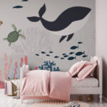 Wall murals Whale and turtle under water