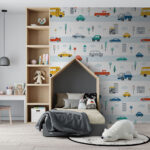 Wall murals Pattern of cars and buildings