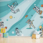 Wall murals Group of astronauts in space