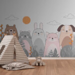 Wall murals Happy animals enjoying the sun.