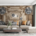 Wall murals Silver and black sphere