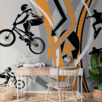 Wall murals Silhouette of a person jumping
