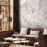 Wall murals White and gray floral pattern