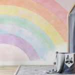Wall murals Rainbow with clouds in the background