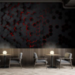 Wall murals Red and black hexagon