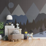 Wall murals White circle on a gray background