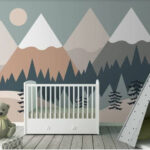 Wall murals White circle on a blue background
