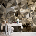 Wall murals Geometric metallic abstract pattern design.