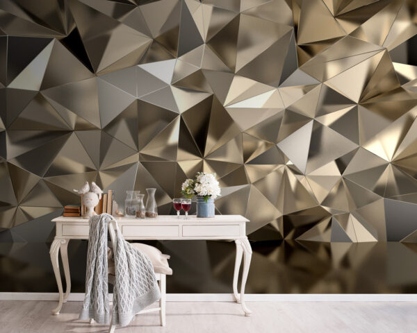 Geometric metallic abstract pattern design Wall murals Geometric metallic abstract pattern design