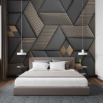 Wall murals Metallic stripes on geometric textures.