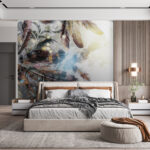 Wall murals Feathers dancing in soft colors