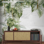 Wall murals Tropical leaves on soft background.