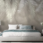 Wall murals Tropical leaves pattern in soft hues.