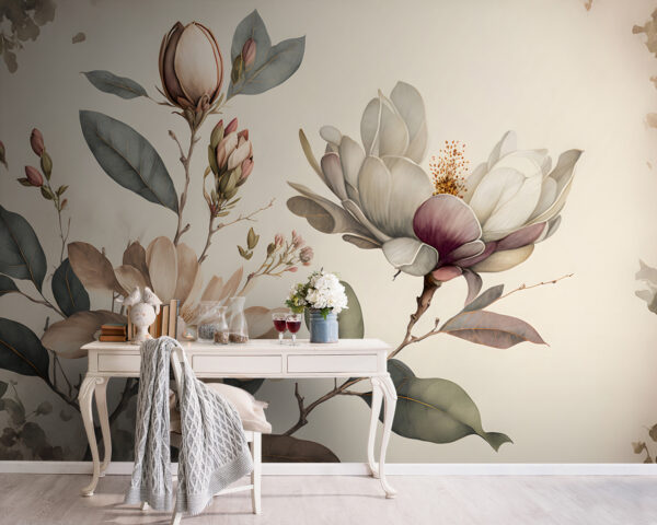 Magnolia blooms in graceful elegance Wall murals Magnolia blooms in graceful elegance