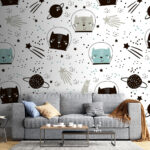 Wall murals Pattern of cats in space