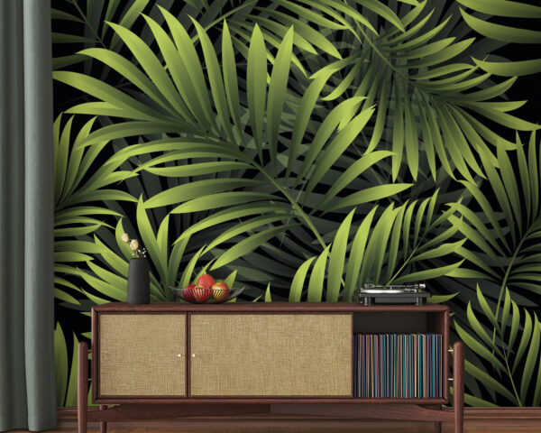 Wall murals Group of green leaves Wall murals Group of green leaves
