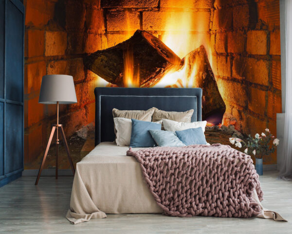 Wall murals Fire in a fireplace Wall murals Fire in a fireplace