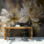 Wall murals Elegant floral artwork with intricate details.