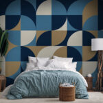 Wall murals Geometric pattern in blue tones.
