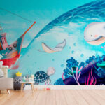 Wall murals Whale swimming in the water