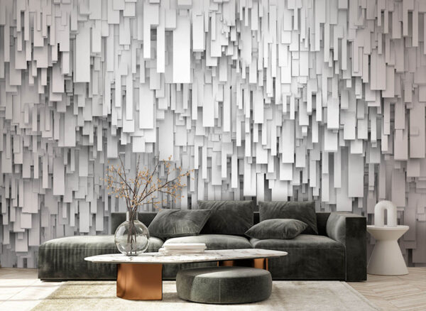 Wall murals White rectangular shapes on a wall Wall murals White rectangular shapes on a wall