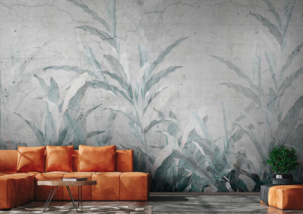 Wall murals Gentle foliage against a muted backdrop Wall murals Gentle foliage against a muted backdrop