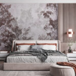 Wall murals Group of trees with red leaves