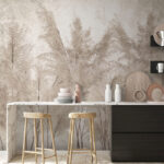 Wall murals Group of trees with snow on them