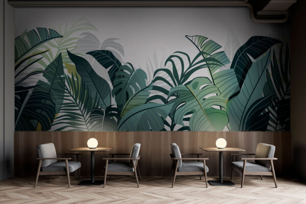 Wall murals Group of green leaves Wall murals Group of green leaves