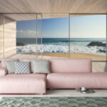 Wall murals Ocean view from modern room.