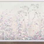 Wall murals Pastel flowers and birds in harmony.