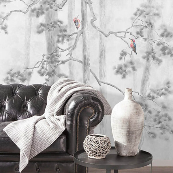 Group of birds on trees Wall murals Group of birds on trees