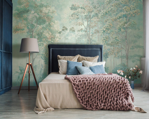 Wall murals Wall murals Wallpaper with trees and flowers (SKU: u78448v2)