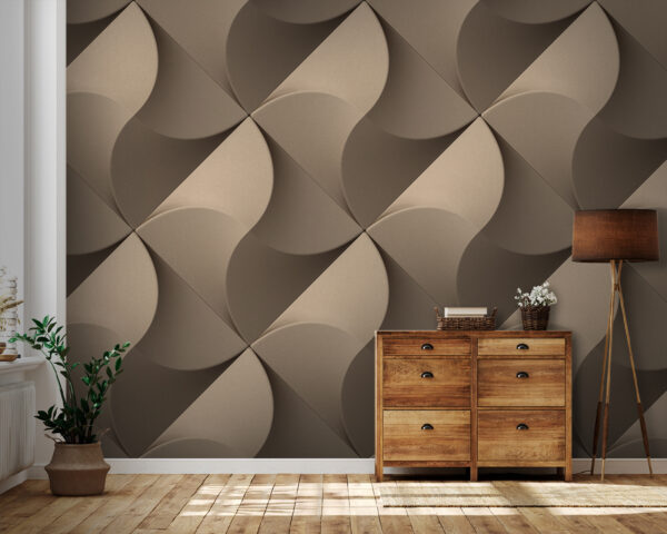 Geometric pattern with curved shapes Wall murals Geometric pattern with curved shapes