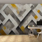 Wall murals Geometric pattern with metallic tones
