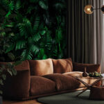 Wall murals Lush green jungle foliage pattern.