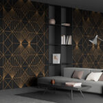 Wall murals Intricate geometric pattern on black