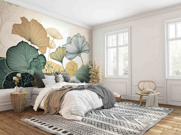 Elegant leaves in artistic design Wall murals Elegant leaves in artistic design