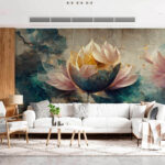 Wall murals Floral art with layered petals.