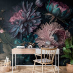 Wall murals Vibrant flowers in magical arrangement.