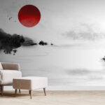 Wall murals Red circle with white background
