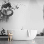 Wall murals Black and white image of a person