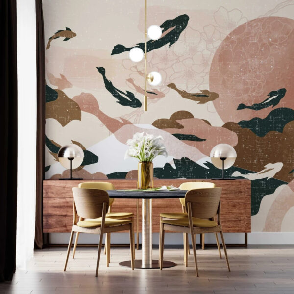Wall murals Painting of fish in the sky