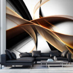 Wall murals Abstract ribbons of light and shadow