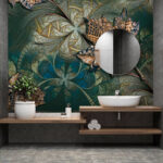 Wall murals Leaf on a colorful background