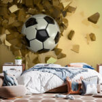 Wall murals Black and white football ball