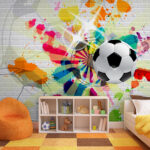 Wall murals Black and white football ball