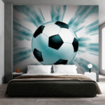 Wall murals Soccer ball with dynamic motion.