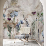 Wall murals Botanical collage on textured background.