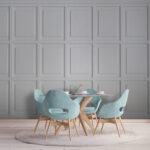 Wall murals White wall with square tiles